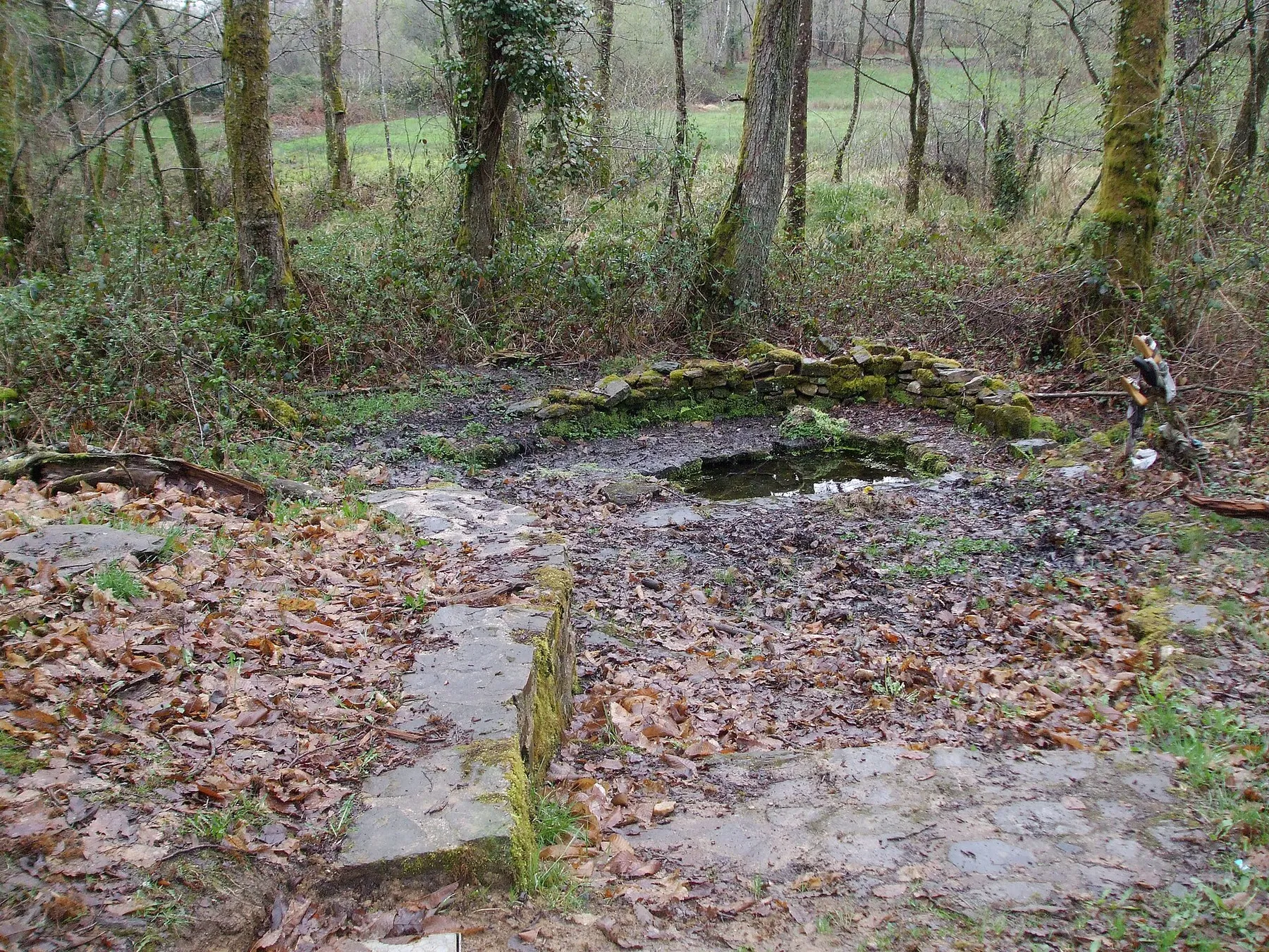 Fontaine à dévotion; bonne fontaine de La Mazaurie, Cussac, Haute-Vienne, France