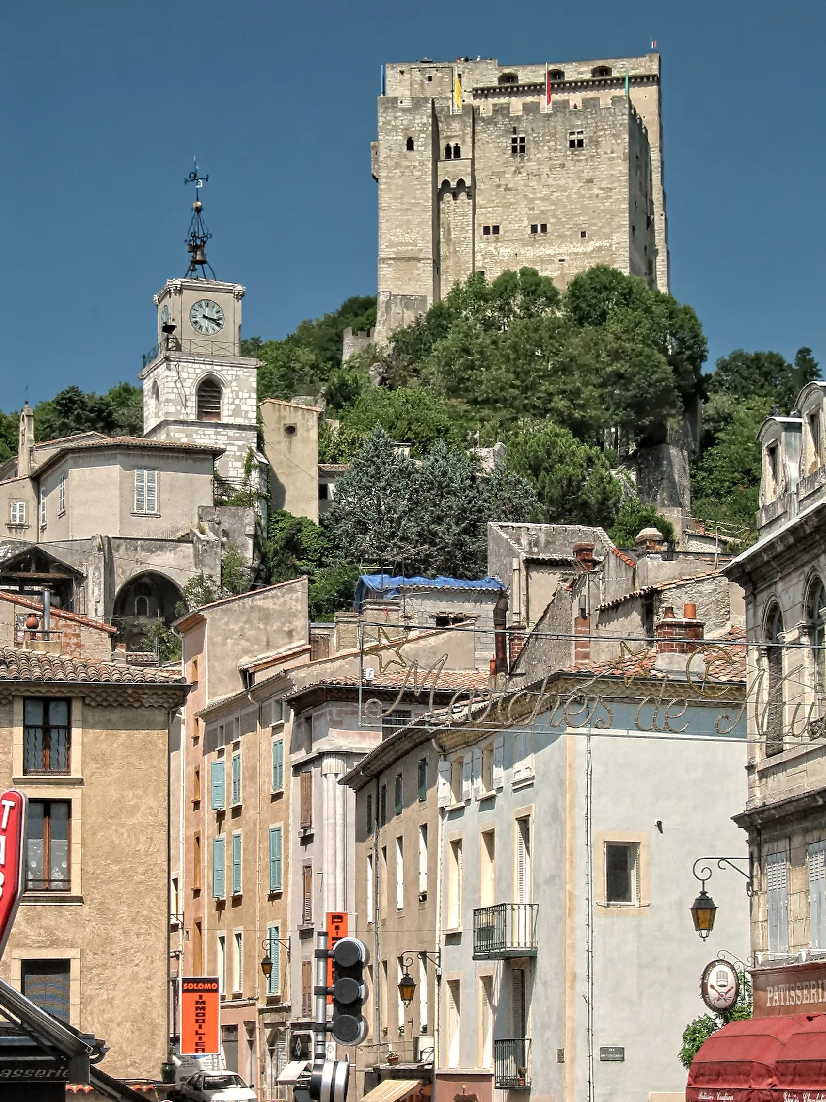 View of the City and the Tower of Crest, Drôme, France