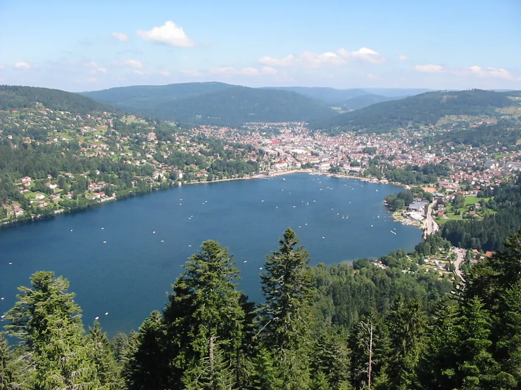 View of the city of Gérardmer, Vosges department, France