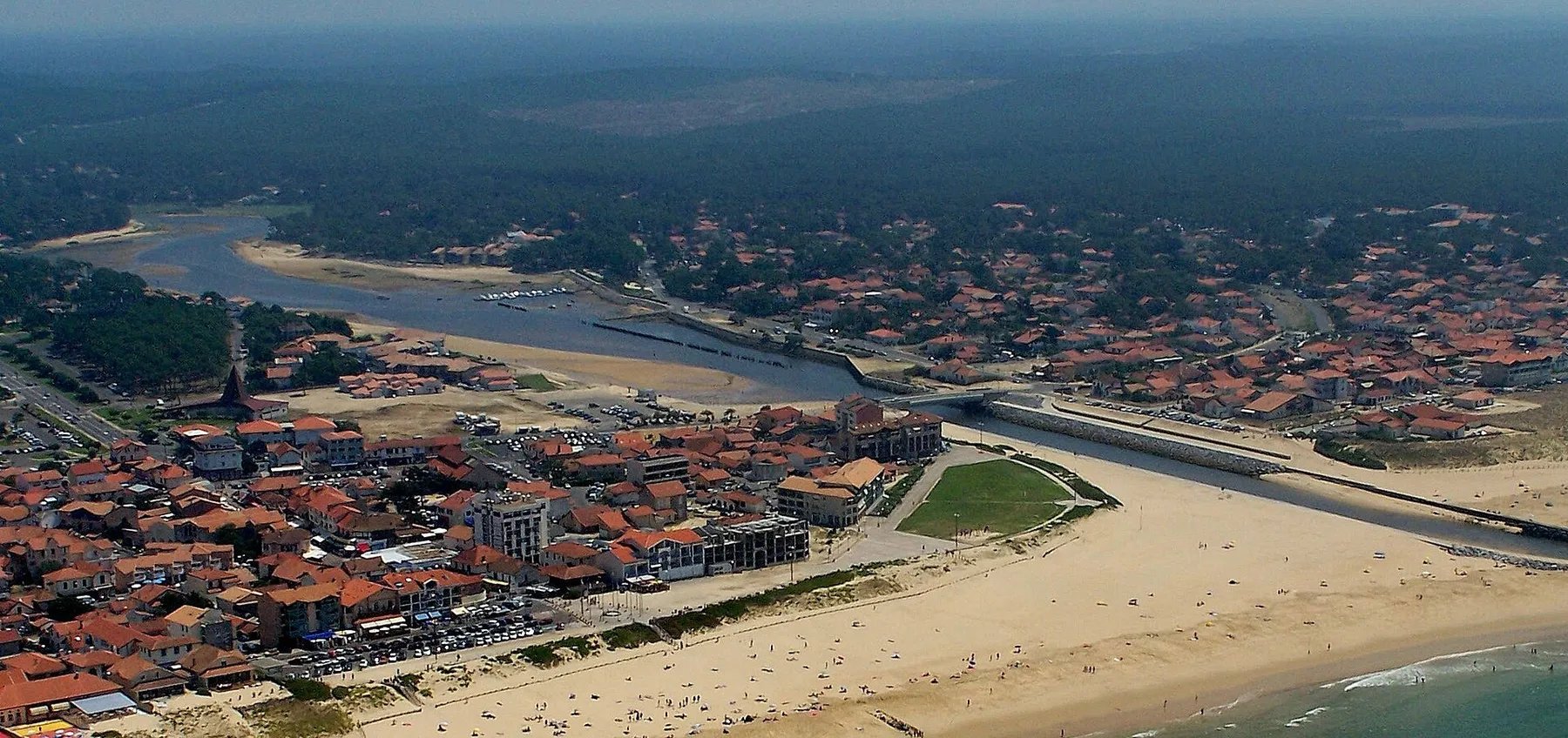 Mimizan-plage, vu d'avion
