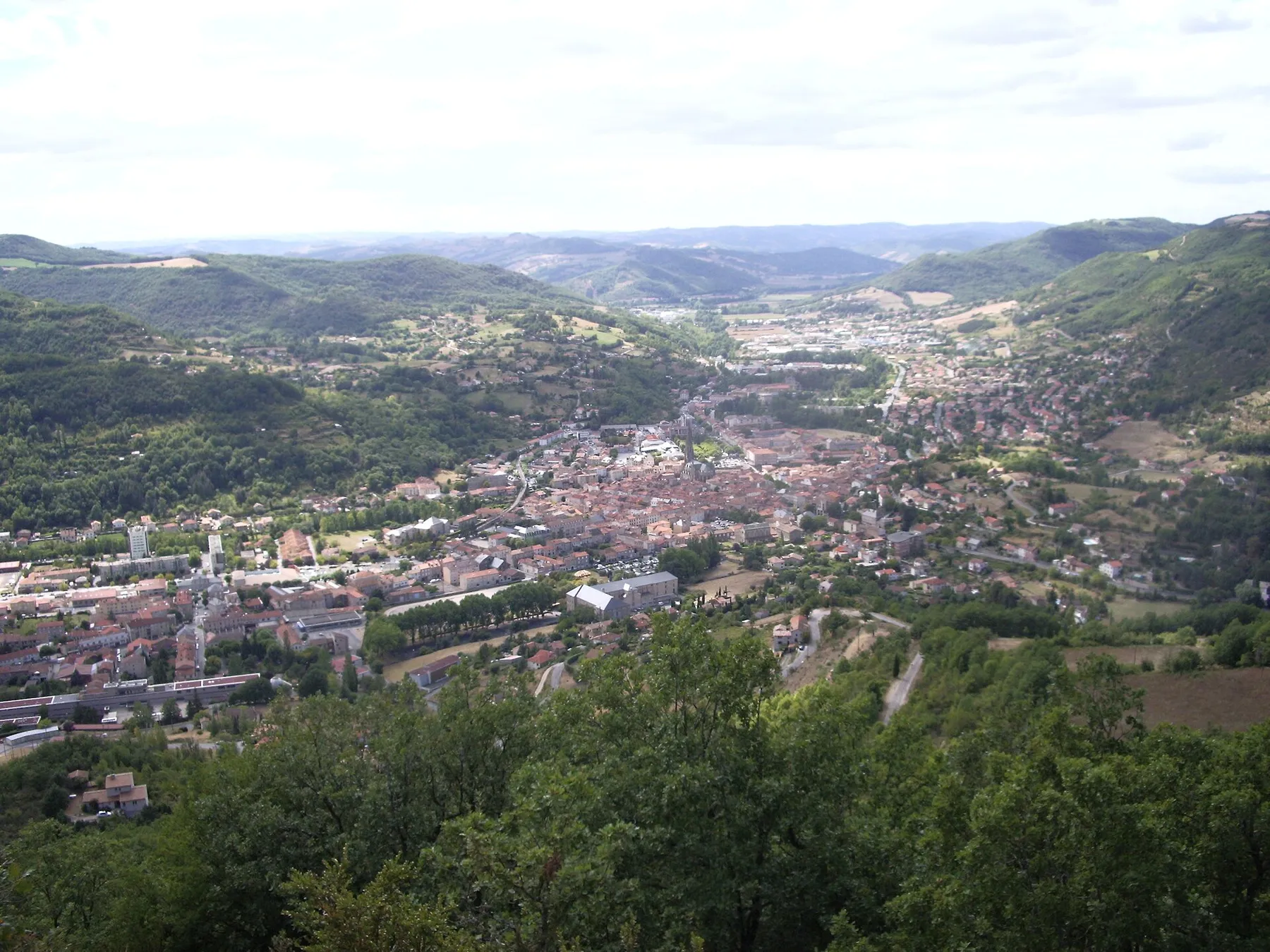 Panorama of Saint-Affrique taken from the mountain called La Quille (East)