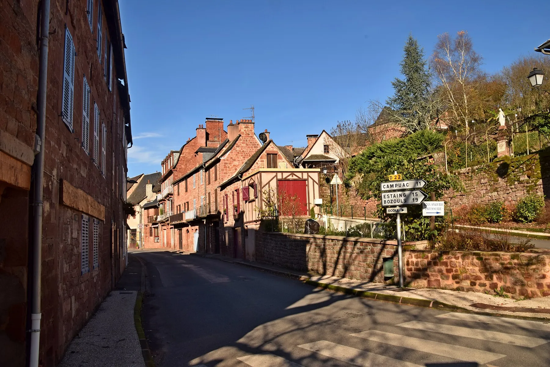 Street in Villecomtal, Aveyron, France